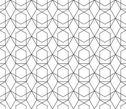 Vector seamless geometric pattern with editable weight of stroke Stock Illustration