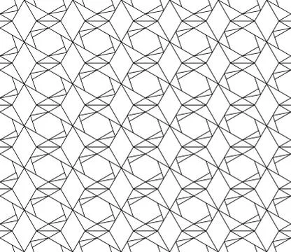 Vector seamless geometric pattern with editable weight of stroke Stock Illustration