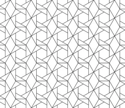 Vector seamless geometric pattern with editable weight of stroke 库存插图