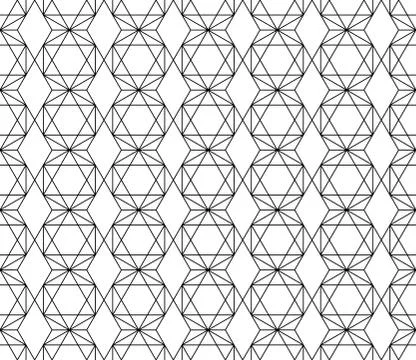 Vector seamless geometric pattern with editable weight of stroke Stock Illustration