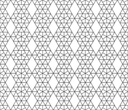 Vector seamless geometric pattern with editable weight of stroke Stock Illustration