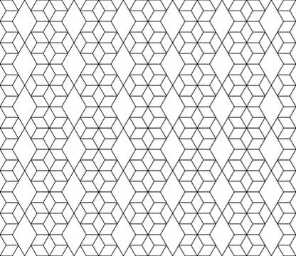 Vector seamless geometric pattern with editable weight of stroke Stock Illustration
