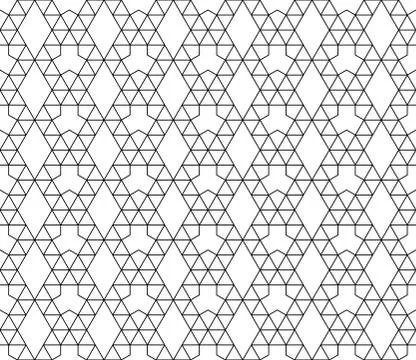Vector seamless geometric pattern with editable weight of stroke Illustrazione stock