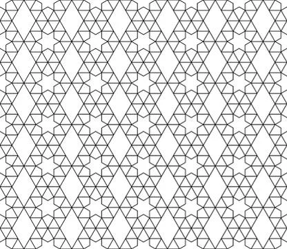 Vector seamless geometric pattern with editable weight of stroke Stock Illustration
