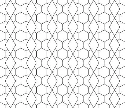 Vector seamless geometric pattern with editable weight of stroke Stock Illustration