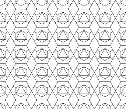 Vector seamless geometric pattern with editable weight of stroke Stock Illustration
