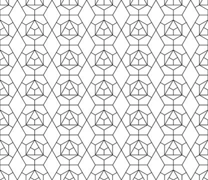Vector seamless geometric pattern with editable weight of stroke Stock Illustration