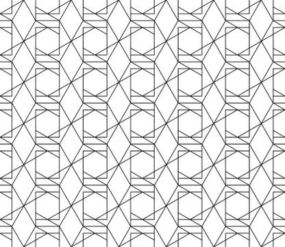 Vector seamless geometric pattern with editable weight of stroke Stock Illustration