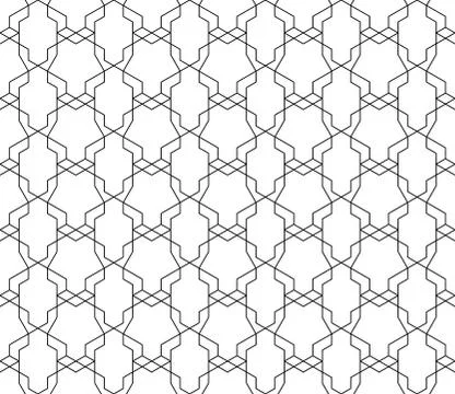 Vector seamless geometric pattern with editable weight of stroke 库存插图