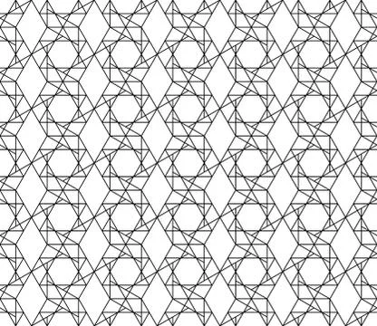 Vector seamless geometric pattern with editable weight of stroke Stock Illustration