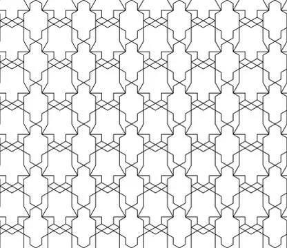 Vector seamless geometric pattern with editable weight of stroke Stock Illustration