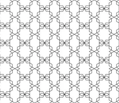 Vector seamless geometric pattern with editable weight of stroke Stock Illustration