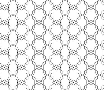 Vector seamless geometric pattern with editable weight of stroke Illustrazione stock