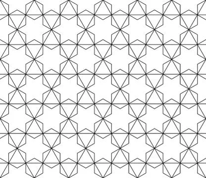 Vector seamless geometric pattern with editable weight of stroke Stock Illustration