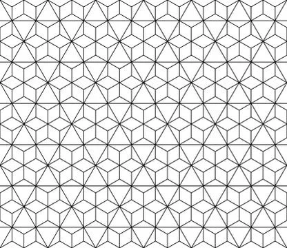 Vector seamless geometric pattern with editable weight of stroke Stock Illustration