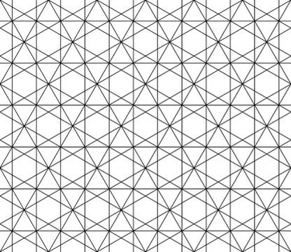 Vector seamless geometric pattern with editable weight of stroke Stock Illustration