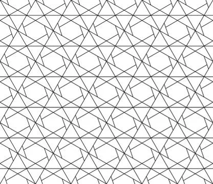 Vector seamless geometric pattern with editable weight of stroke Illustrazione stock