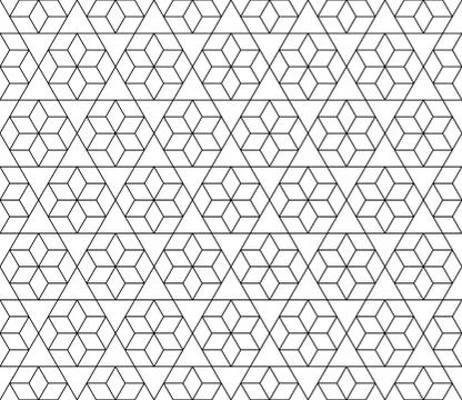 Vector seamless geometric pattern with editable weight of stroke Stock Illustration