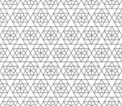 Vector seamless geometric pattern with editable weight of stroke Stock Illustration