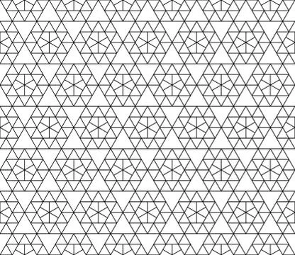 Vector seamless geometric pattern with editable weight of stroke Stock Illustration