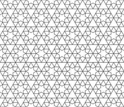 Vector seamless geometric pattern with editable weight of stroke Stock Illustration