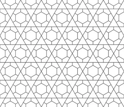 Vector seamless geometric pattern with editable weight of stroke Stock Illustration