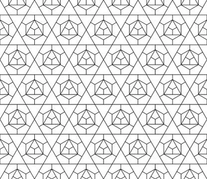 Vector seamless geometric pattern with editable weight of stroke Stock Illustration
