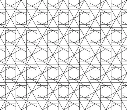 Vector seamless geometric pattern with editable weight of stroke Stock Illustration