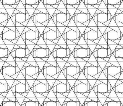 Vector seamless geometric pattern with editable weight of stroke Stock Illustration