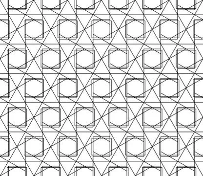 Vector seamless geometric pattern with editable weight of stroke Stock Illustration