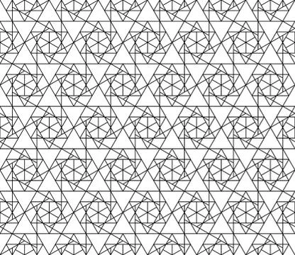 Vector seamless geometric pattern with editable weight of stroke Illustrazione stock