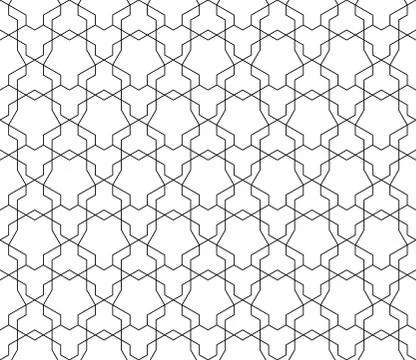 Vector seamless geometric pattern with editable weight of stroke Stock Illustration