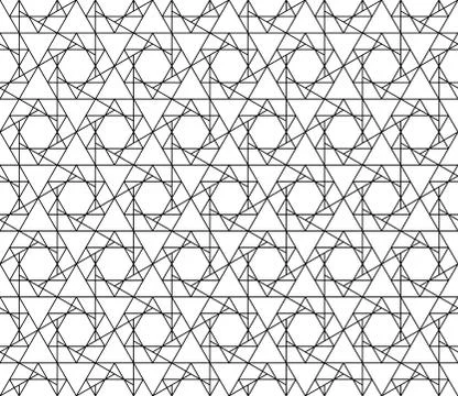 Vector seamless geometric pattern with editable weight of stroke Illustrazione stock
