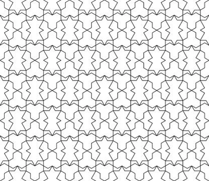 Vector seamless geometric pattern with editable weight of stroke Stock Illustration