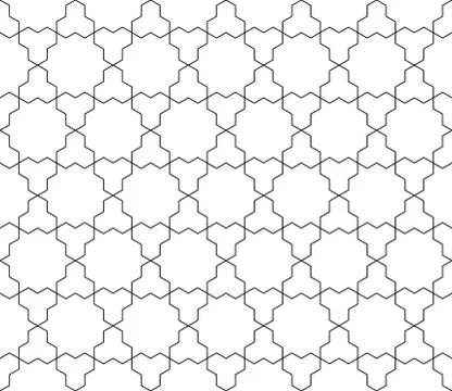 Vector seamless geometric pattern with editable weight of stroke Stock Illustration