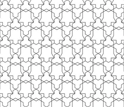 Vector seamless geometric pattern with editable weight of stroke Illustrazione stock