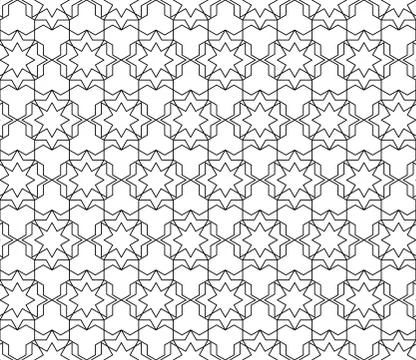 Vector seamless geometric pattern with editable weight of stroke Stock Illustration