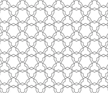 Vector seamless geometric pattern with editable weight of stroke Illustrazione stock