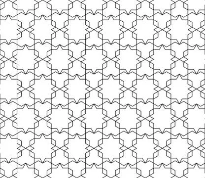 Vector seamless geometric pattern with editable weight of stroke Stock Illustration