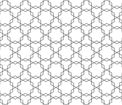 Vector seamless geometric pattern with editable weight of stroke Stock Illustration