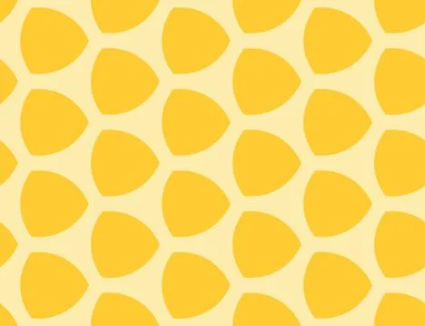 Vector seamless geometric pattern. Half lemon shapes in dark yellow color, li Stock Illustration