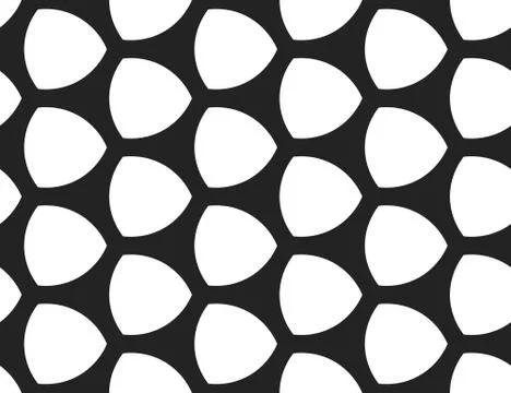 Vector seamless geometric pattern. Half lemon shapes in white color, black ba イラスト素材