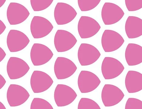 Vector seamless geometric pattern. Half lemon shapes in pink color, white bac 스톡 일러스트