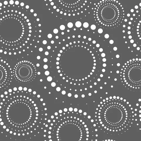 Vector. Seamless geometric pattern. Halftone monochrome dots in circle shape. Illustrazione stock