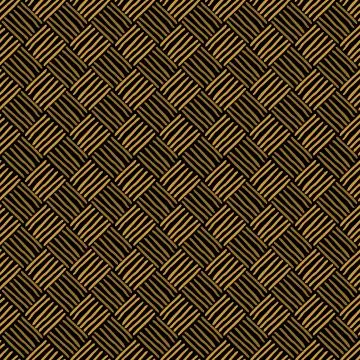 Vector seamless geometric pattern of hand-drawn diagonal gold stripes, lines  Stock Illustration