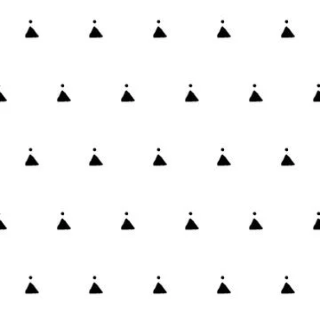 Vector seamless geometric pattern of hand-drawn black triangles and dots on a Illustrazione stock