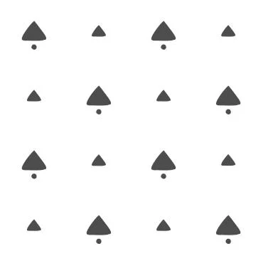 Vector seamless geometric pattern of hand-drawn black triangles and dots on a Illustrazione stock
