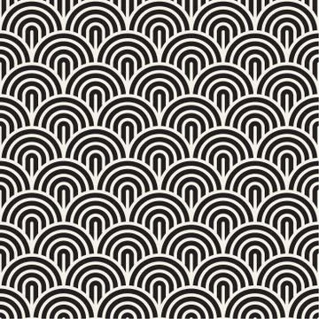 Vector seamless geometric pattern. Modern abstract rounded lines texture Illustrazione stock