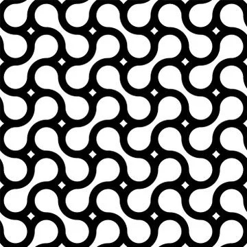 Vector seamless geometric pattern - modern black and white stylish texture with Иллюстрация