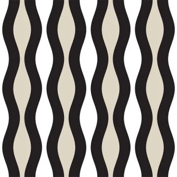Vector Seamless Geometric Pattern. Monochrome Wavy Lines. Elegant Ripple St.. Stock Illustration
